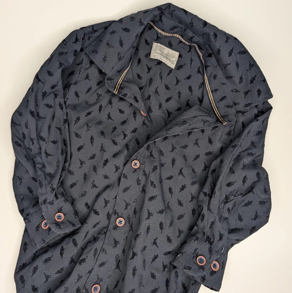Test of Time Navy Button-Front Shirt Onesie